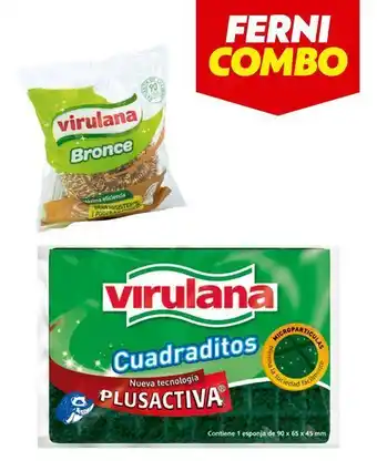 Ferniplast Combo esponja cuadritos + esponja bronce virulana oferta