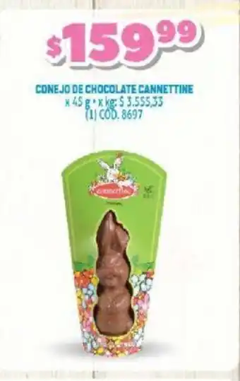 Makro Conejo De Chocolate Cannettine x 45g oferta