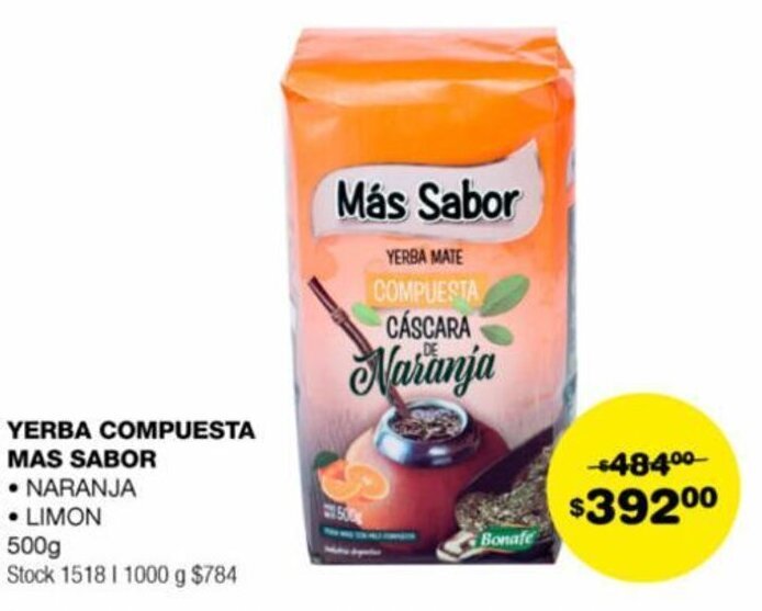 Atomo Conviene YERBA COMPUESTA MAS SABOR 500g oferta