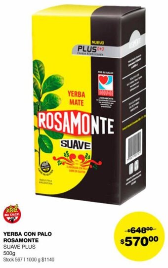 Atomo Conviene YERBA CON PALO ROSAMONTE SUAVE PLUS 500g oferta