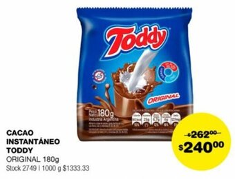 Atomo Conviene CACAO INSTANTÁNEO TODDY ORIGINAL 180g oferta
