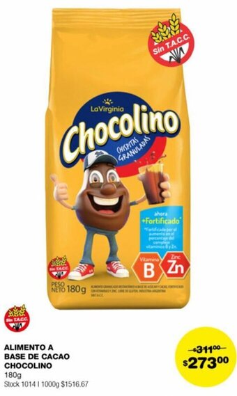 Atomo Conviene ALIMENTO A BASE DE CACAO CHOCOLINO 180g oferta