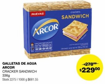 Atomo Conviene GALLETAS DE AGUA ARCOR CRACKER SANDWICH 336g oferta