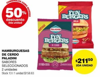 Atomo Conviene HAMBURGUESAS DE CERDO PALADINI 2 unidades oferta