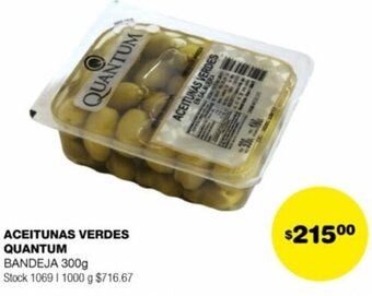 Atomo Conviene ACEITUNAS VERDES QUANTUM BANDEJA 300g oferta