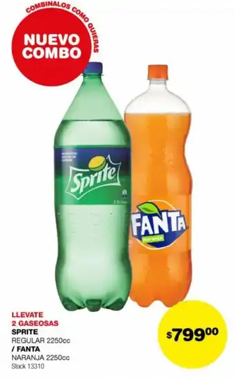 Atomo Conviene LLEVATE 2 GASEOSAS SPRITE REGULAR 2250cc/ NARANJA 2250cc oferta