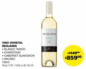 Atomo Conviene VINO VARIETAL BENJAMIN 750ml oferta