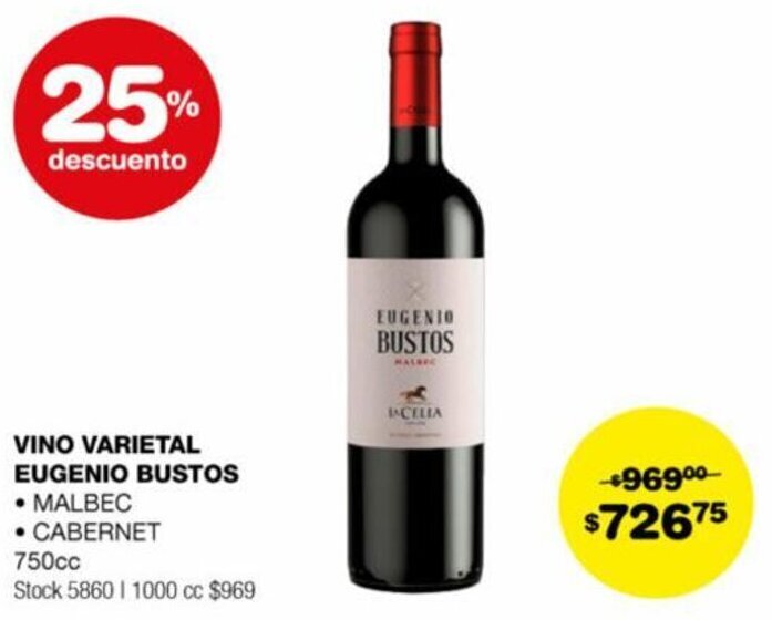 Atomo Conviene VINO VARIETAL EUGENIO BUSTOS 750cc oferta
