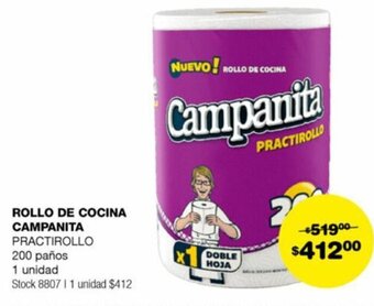 Atomo Conviene ROLLO DE COCINA CAMPANITA PRACTIROLLO 200 paños oferta