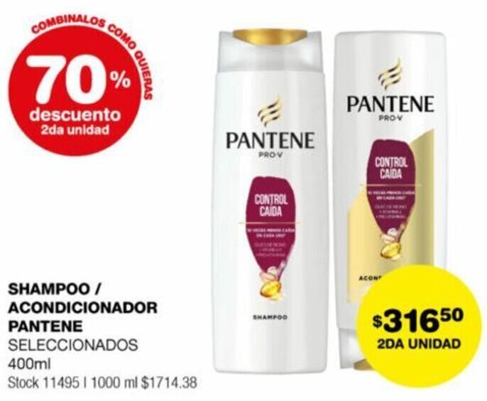 Atomo Conviene SHAMPOO / ACONDICIONADOR PANTENE SELECCIONADOS 400ml oferta