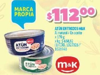 Makro Atún En Trozos M&K 170g oferta
