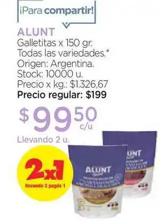 Farmacity Alunt Galletitas x 150gr oferta