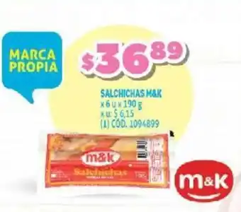 Makro M&K Salchichas x 6u x 190g oferta
