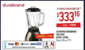 Changomas Licuadora Durabrand Shb 3056 oferta