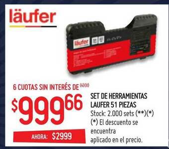 Changomas Set De Herramientas Laufer 51 Piezas oferta