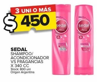 Carrefour Maxi Shampoo/acondicionador sedal 340cc oferta