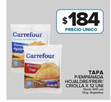Carrefour Maxi Tapa p/ empanada carrefour 12un oferta