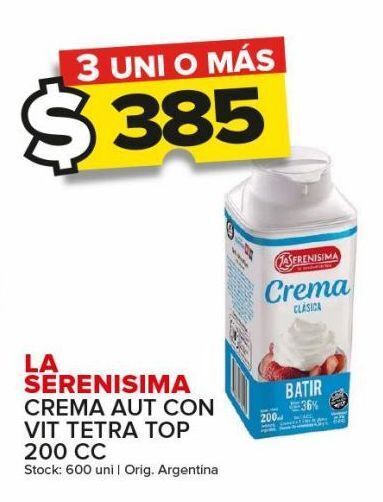 Carrefour Maxi Crema de leche la serenísima 200cc oferta