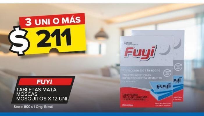 Carrefour Maxi Tabletas mata moscas mosquitos fuyi 12un oferta