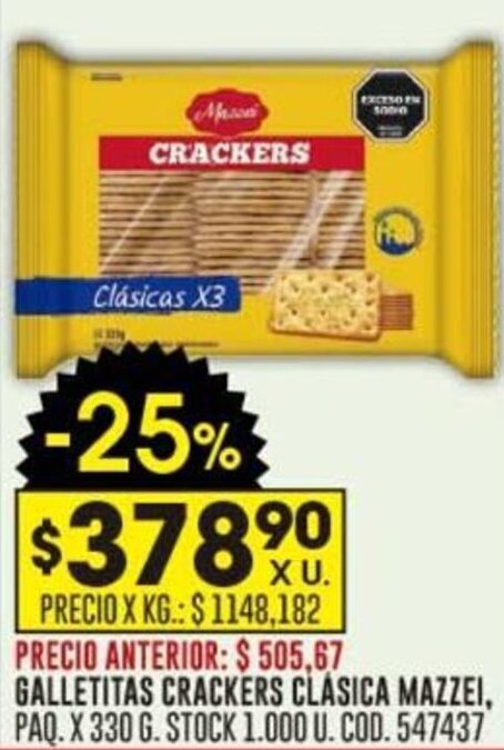 Coto GALLETAS CRACKERS CLASICA MAZZEI oferta