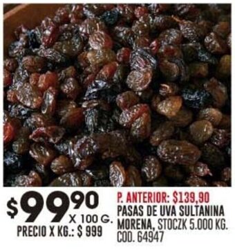 Coto PASAS DE UVA SULTANINA MORENA oferta