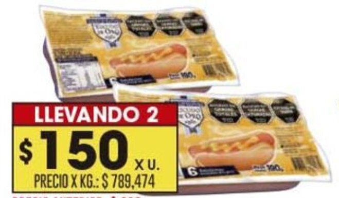 Coto SALCHICHAS SIN PIEL ESCUDO DE ORO oferta