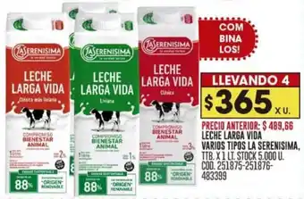 Coto LECHE LARGA VIDA VARIOS TIPOS LA SERENISIMA oferta