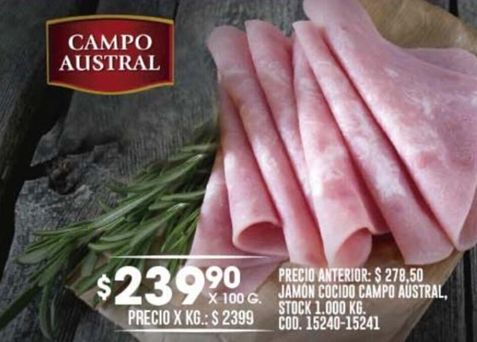 Coto JAMON COCIDO CAMPO AUSTRAL oferta