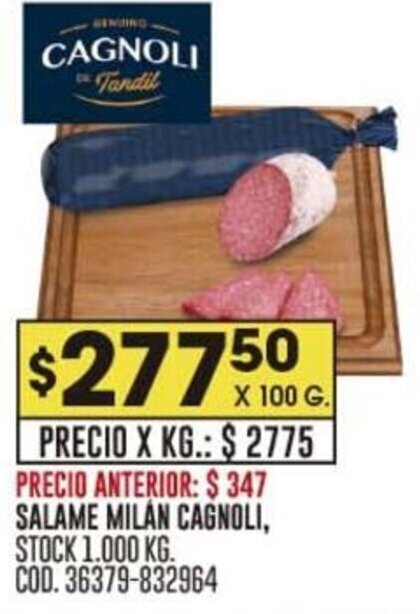 Coto SALAME MILÁN CAGNOLI oferta