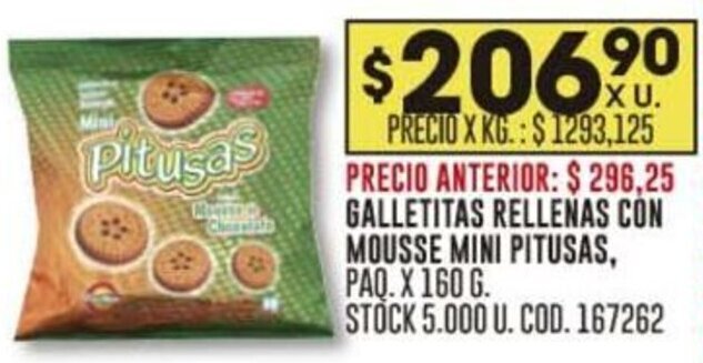 Coto GALLETITAS RELLENAS CON MOUSSE MINI PITUSAS oferta