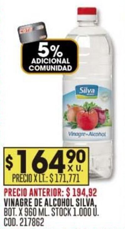 Coto VINAGRE DE ALCOHOL SILVA oferta