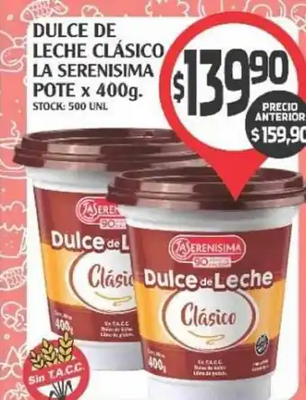 Supermercados Malambo La Serenisima Dulce De Leche Clasico Pote x 400g oferta