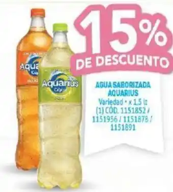 Makro Aquarius Agua Saborizada x 1,5Lt oferta