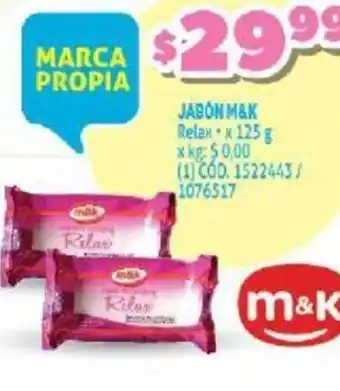 Makro Jabón M&K 125g oferta