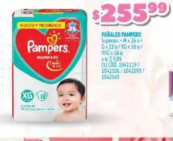 Makro Pampers Pañales M x 26u oferta