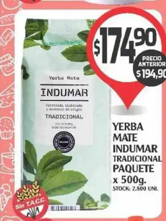 Indumar Tradicional Yerba Mate Paquete x 500g