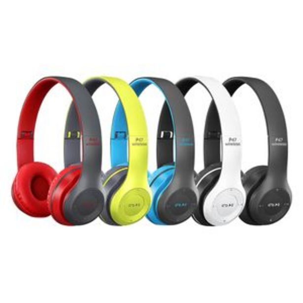 Frávega Auriculares vincha m&p p47 plegable bluetooth negro oferta