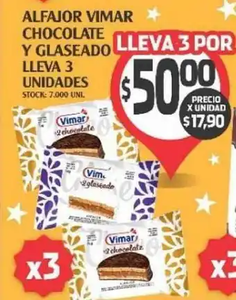 Alfajor Vimar Chocolate Y Glaseado Lleva 3 Unidades