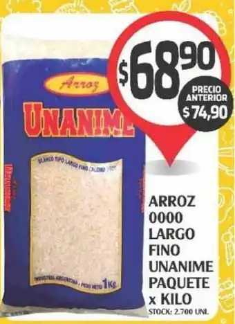 Supermercados Malambo Arroz 0000 Largo Fino Unanime Paquete x kilo oferta