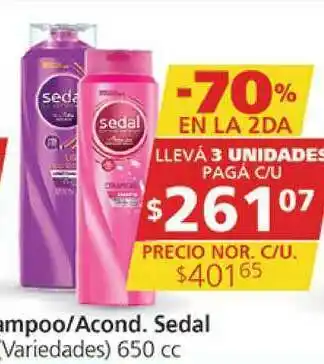Sedal Shampoo/Acond. Variedades 650 cc