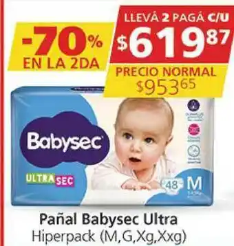 Pañal Babysec Ultra Hiperpack (M, G, Xg, Xxg)