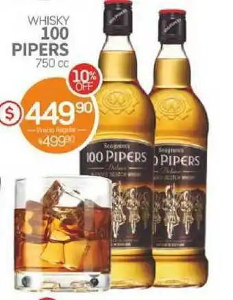 Alvear Whisky 100 Pipers 750cc oferta