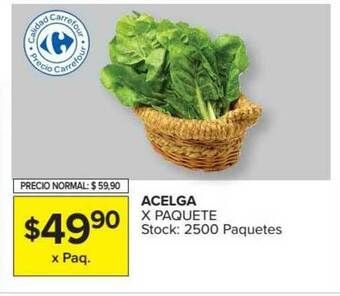 Carrefour Acelga X Paquete oferta