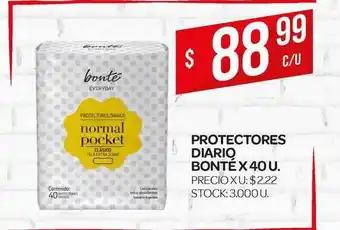 Supermercados DIA Bonté Protectores Diario 40u oferta