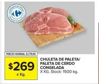 Carrefour Chuleta De Paleta - Paleta De Cerdo Congelada oferta
