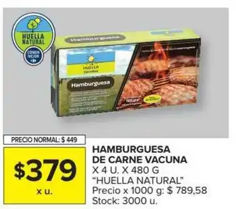 Carrefour Hamburguesa De Carne Vacuna x 4u x 480g oferta