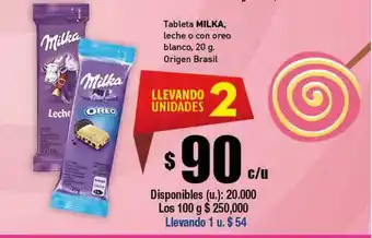 Cooperativa Obrera Tableta Milka Leche O Con Oreo Blanco 20g oferta