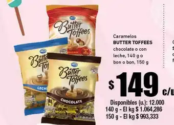 Cooperativa Obrera Butter Toffee Caramelos Chocolate O Con Leche O Bon O Bon 140g oferta