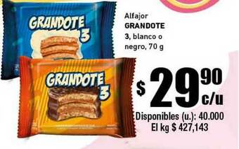 Cooperativa Obrera Alfajor Grandote 3 Blanco O Negro oferta