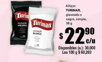 Cooperativa Obrera Turimar Alfajor Glaseado O Negro Simple 38g oferta